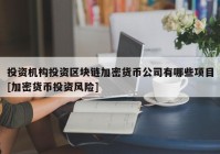 投资机构投资区块链加密货币公司有哪些项目[加密货币投资风险]